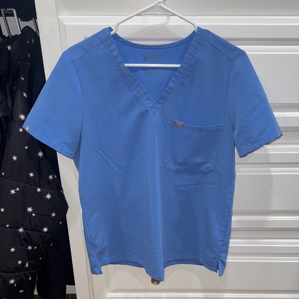 Figs Classic Blue Scrub Top